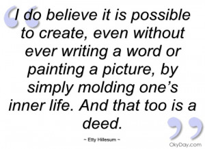 do believe it is possible to create etty hillesum
