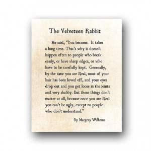 Velveteen Rabbit Quote Margery Williams by ShadetreePhotography, $12 ...