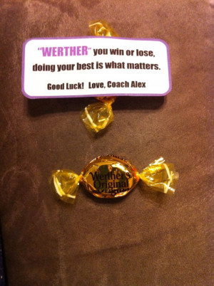 Cheerleading competition good luck gift. 