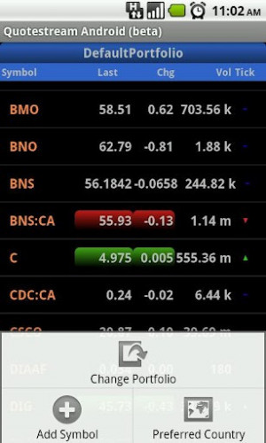 View bigger - QuoteStream, Stock Quotes for Android screenshot