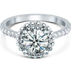 rings petite halo cathedral gallery diamond engagement ring