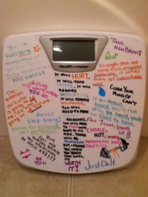 ... by writing inspiring and encouraging quotes on your scale. by TT27