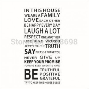 New Arrival English Quotes In The House Wall Stickers Rooms Art Vinyl