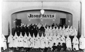 Funny KKK Ku Klux Klan Jesus Saves Church Scary Joke Picture