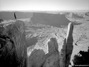 BW_Priest.jpg]Climbers on the Priest as seen from the Rectory. Moab ...