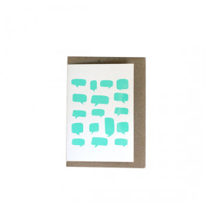 Blank 'Quotes' Gift Card in Sea Foam Blue. Screen printed on white ...