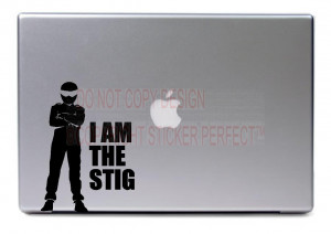 am the STIG - cute funny apple decal laptops notebooks stickers quotes ...