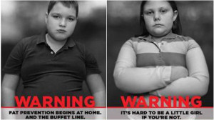... of TV and print ads with statements made by overweight children