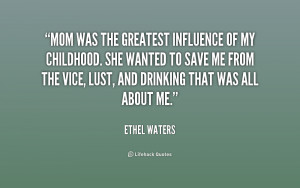 Somehow, the things my mother wanted to do, the release in evangelism ...