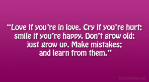 love if you re in love cry if you re