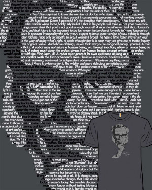 ... to Isaac Asimov. His head and arm are formed by quotes by Asimov