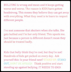 Stand Against Bullying Quotes Stand up against bullying.