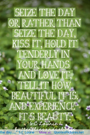 Seize the day, or rather than seize the day……” S.C Lourie ...