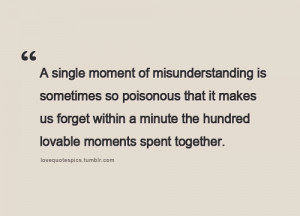 Quote on Misunderstanding and Lovable Moments