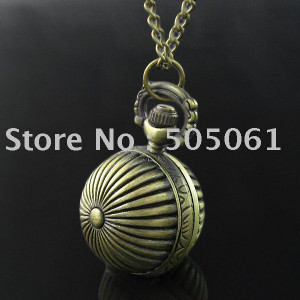 New-MIC-fashion-pocket-watches-ball-shaped-vintage-necklace-watches ...