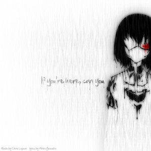 Creepy Anime Girl with Black Hair