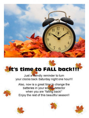 It’s Time To Fall Back!!!