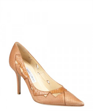 Replica Jimmy Choo dark tan snakeskin 'Harriet' pointed toe pumps 5 ...