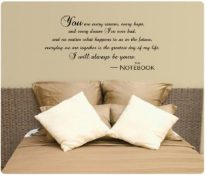 ... Be Yours Wall Decal Quote Vinyl Love The Notebook Large Nice Sticker