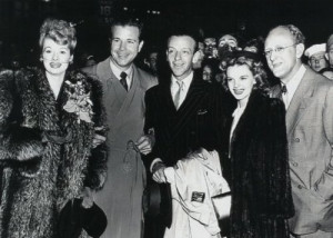 Lucy with Dick Powell, Fred Astaire, Judy Garland and Kay Kyser (via)