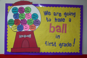 This was my bulletin board outside my door last year.