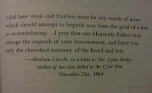 Condolence letter from Abraham Lincoln