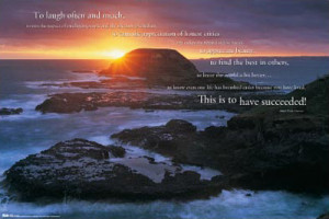... Poster - Ralph Waldo Emerson Quotation, Mountain Sunrise Scene - Tren