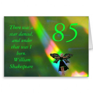 85th Birthday Shakespeare Quote Birthday Card Greeting Card