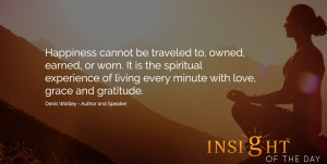 Inspirational quote: Happiness cannot be traveled to, owned, earned ...