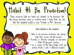 Adventures of Ms. Smith: Activities & a Freebie for Habit 1: Be ...