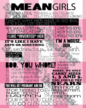 Mean Girls Quotes // INSTANT DOWNLOAD Poster // by sophietdesigns, £4 ...