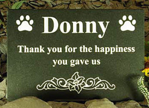 The Granite Marble Pet Headstone is available in Small, Medium, Large