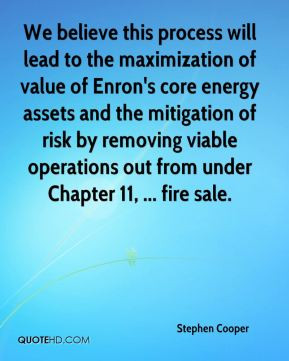 ... mitigation of risk by removing viable operations out from under