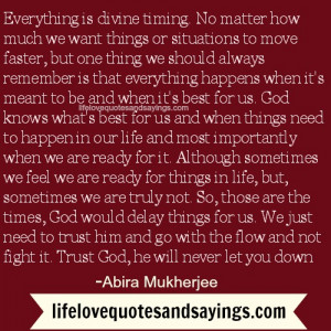 Everything is divine timing...