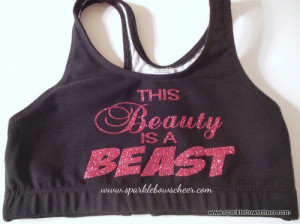 This Beauty is a Beast Cotton Sports Bra Cheerleading, Yoga, Running ...