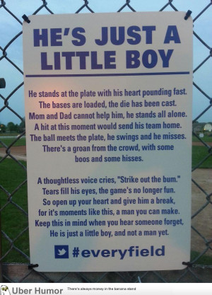 Sign found on a youth baseball field. I hope they leave it up.