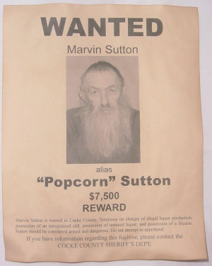 Set of 5 Wanted Posters, Moonshiner, Popcorn Sutton, Big Haley, Johnse ...