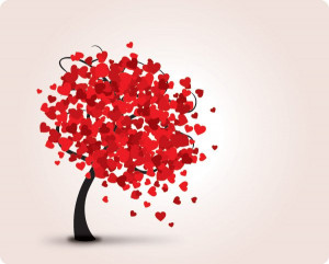 Lovely Tree Vector Graphic — valentine, hearts, love