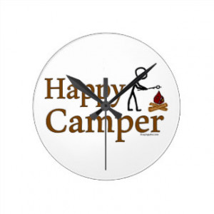 Happy Camper Round Clock