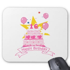 16 Year Old Birthday Cake Mouse Pad