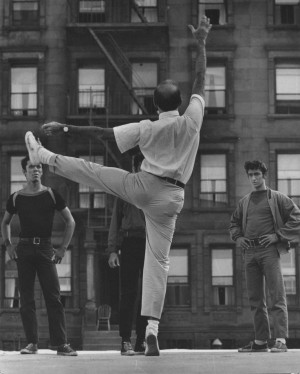 Jerome Robbins on the set of West Side Story