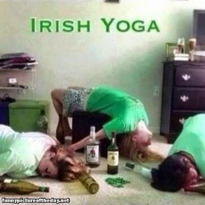 Irish Yoga Funny Drunk Passed Out Girls St Patrick's Day