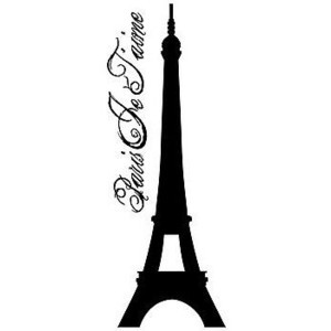 eiffel tower 'paris je t'aime' wall sticker quote by spin collective ...
