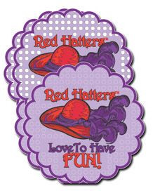 Red Hat Society Logo | Part v33718 - Set of 4 PVC Coasters in Red Bag