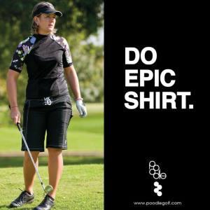 Poodle Golf's 'Epic' shirt in Black w/Mod black & Lotus violet ...