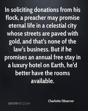 Charlotte Observer - In soliciting donations from his flock, a ...