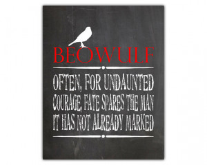 Motivational quote print - inspirational printable - beowulf - courage ...