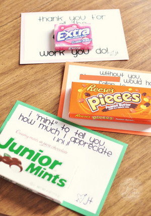 Teacher Appreciation – Sweet Printable Notes with Candy