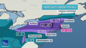 ... 2014: Weather Channel predicts snowfall totals for CT, MA, NJ, NY, RI