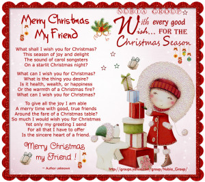 Merry Christmas Quotes For My Friends ~ Merry Christmas, My Friend.